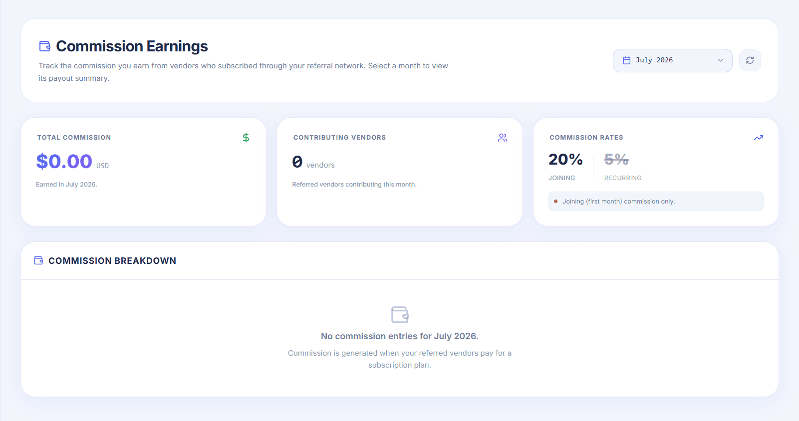 Partner Commission Dashboard