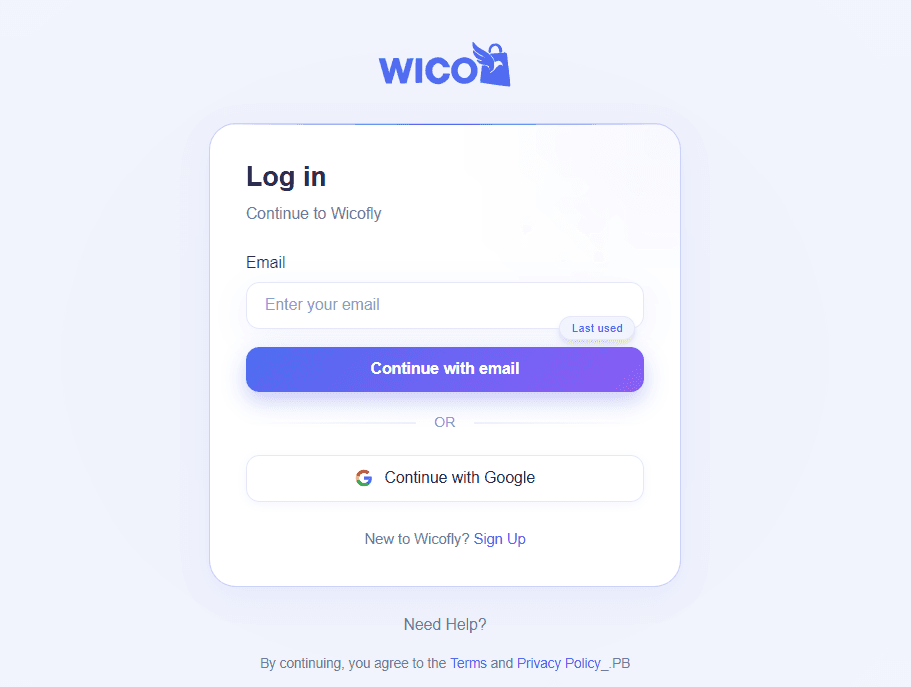 Wicofly Registration Page