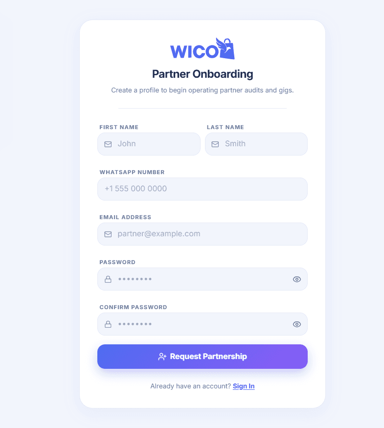 Partner Registration Form