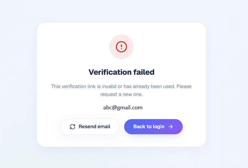 Wicofly Resend Verification Email