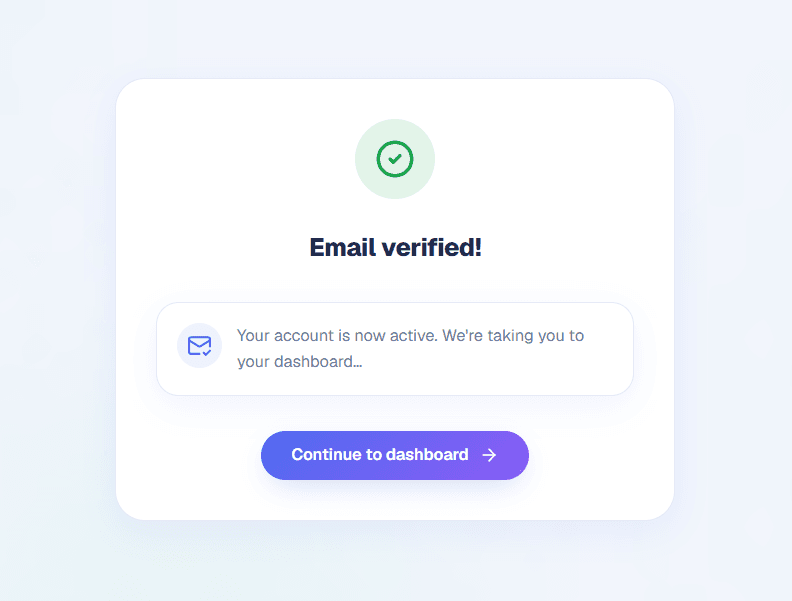 Wicofly Email Verification Successful